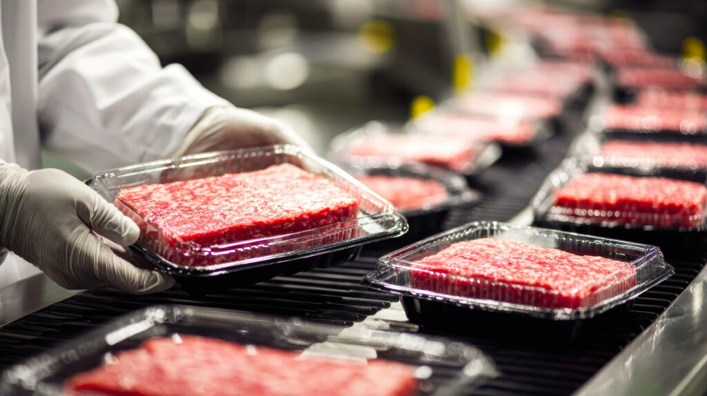 Linha de produção de embalagem de carnes com controle de atmosfera