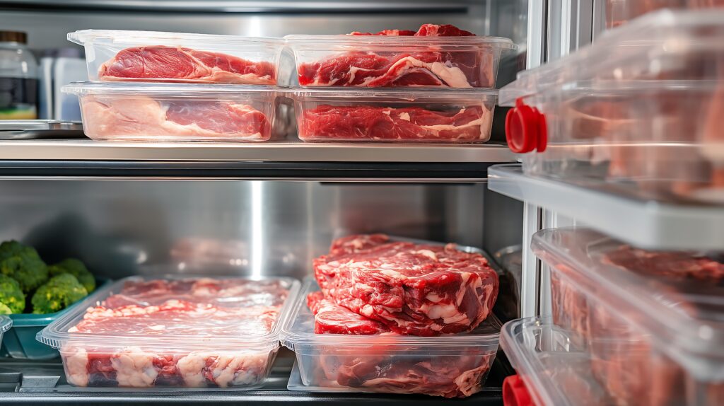 Embalagem de carnes frescas em processo industrial controlado